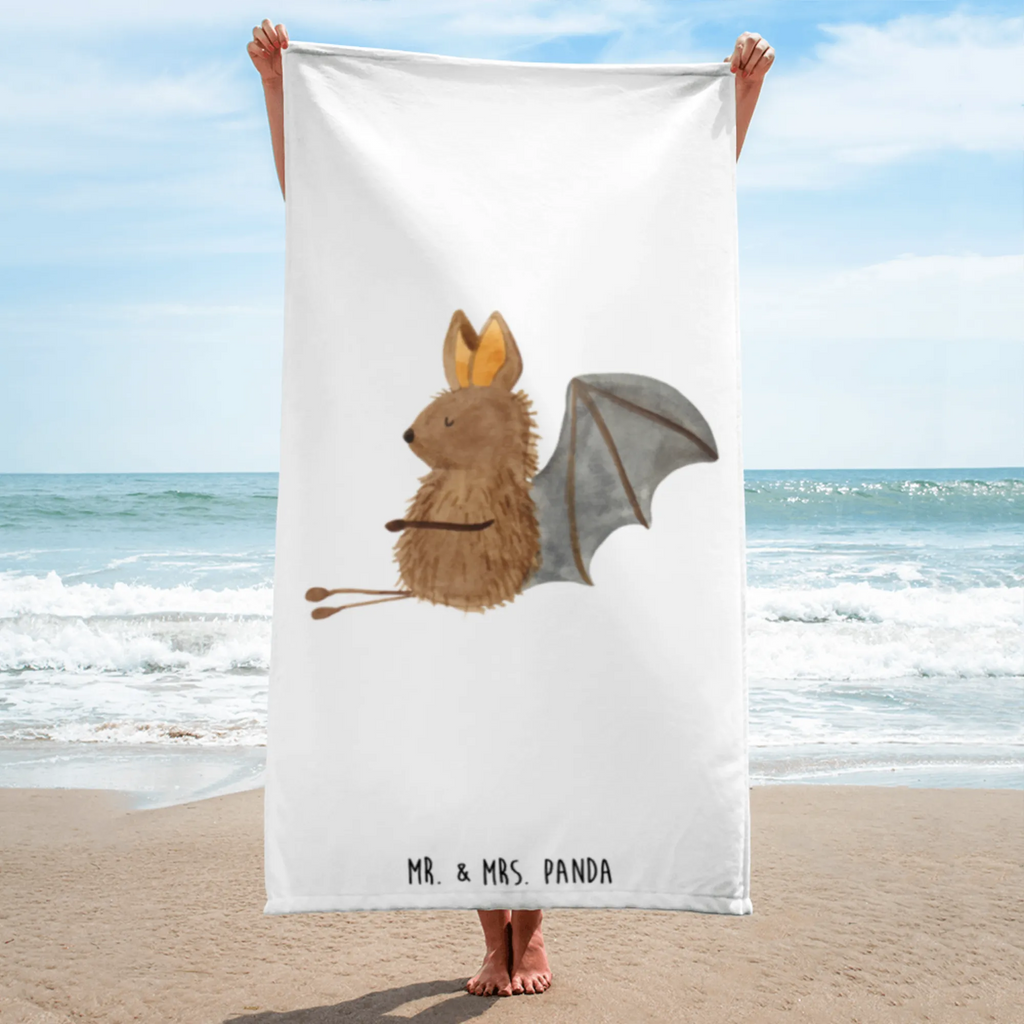 XL Badehandtuch Fledermaus sitzend Handtuch, Badetuch, Duschtuch, Strandtuch, Saunatuch, Tiermotive, Gute Laune, lustige Sprüche, Tiere, Fledermaus, Fledermäuse, Motivation, entspannen