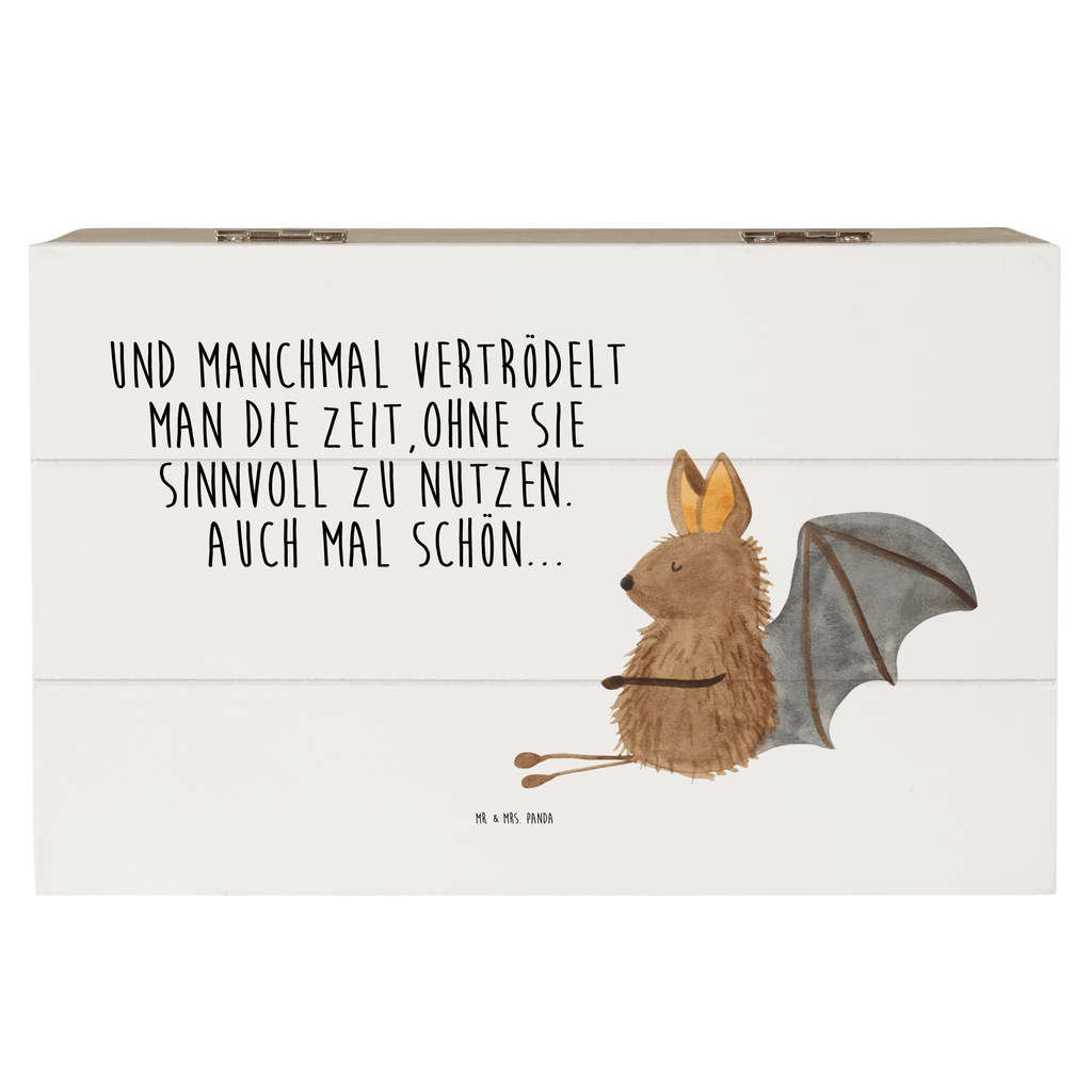 Holzkiste Fledermaus Sitzen Holzkiste, Kiste, Schatzkiste, Truhe, Schatulle, XXL, Erinnerungsbox, Erinnerungskiste, Dekokiste, Aufbewahrungsbox, Geschenkbox, Geschenkdose, Tiermotive, Gute Laune, lustige Sprüche, Tiere, Fledermaus, Fledermäuse, Motivation, entspannen