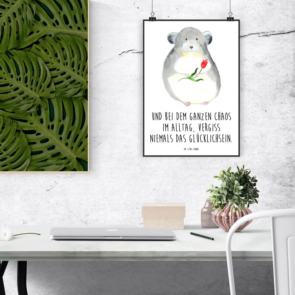 Poster Chinchilla Blume Poster, Wandposter, Bild, Wanddeko, Küchenposter, Kinderposter, Wanddeko Bild, Raumdekoration, Wanddekoration, Handgemaltes Poster, Mr. & Mrs. Panda Poster, Designposter, Kunstdruck, Posterdruck, Tiermotive, Gute Laune, lustige Sprüche, Tiere, Chinchilla, Chinchillas, Liebeskummer, Kummer, Depressionen, traurig sein, Chaos, Glücklichsein, Büro, Büroalltag