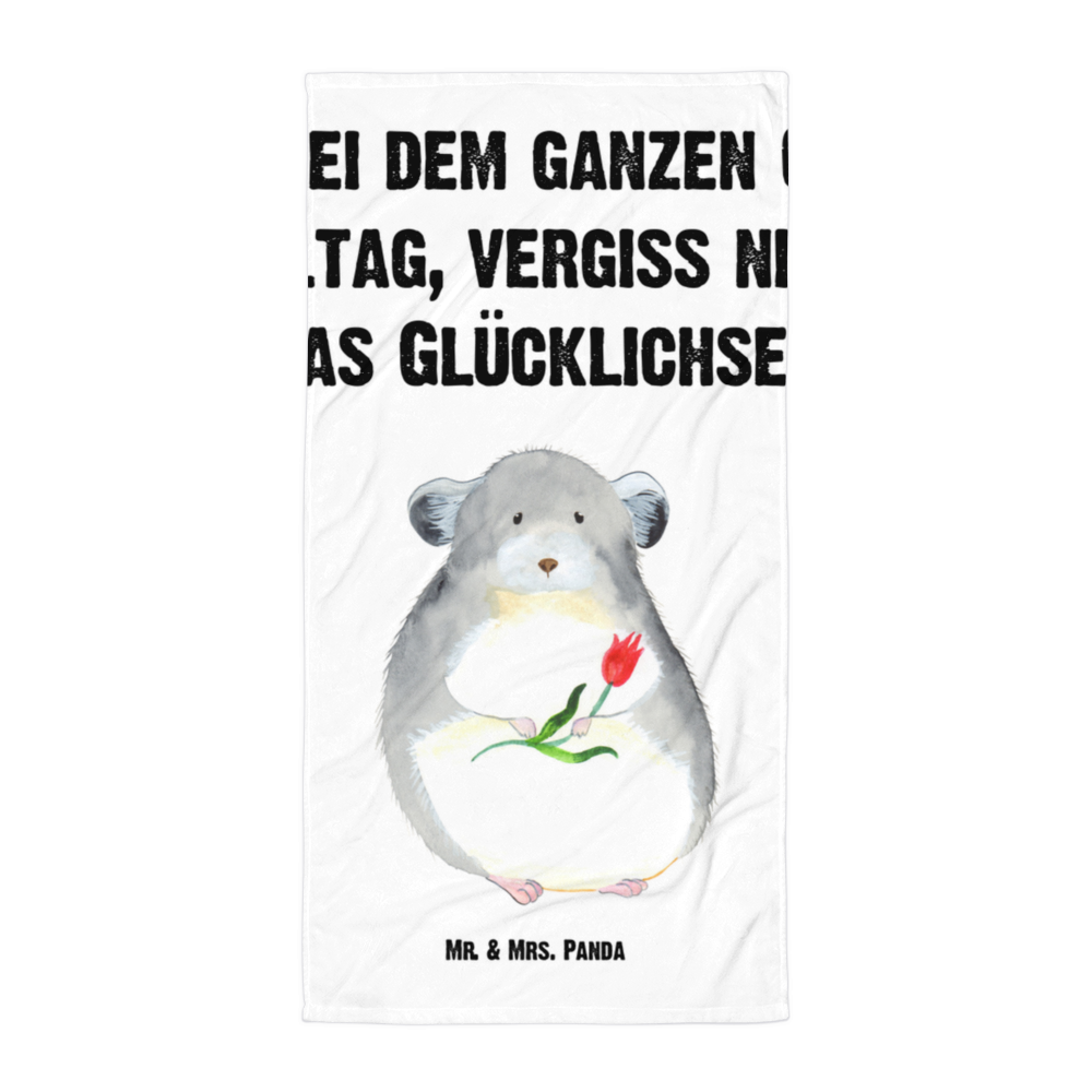 XL Badehandtuch Chinchilla Blume Handtuch, Badetuch, Duschtuch, Strandtuch, Saunatuch, Tiermotive, Gute Laune, lustige Sprüche, Tiere, Chinchilla, Chinchillas, Liebeskummer, Kummer, Depressionen, traurig sein, Chaos, Glücklichsein, Büro, Büroalltag