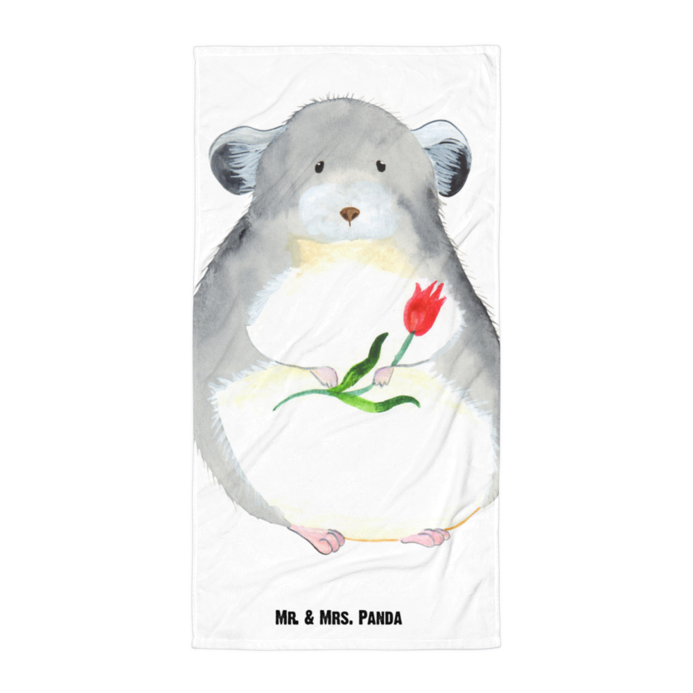 XL Badehandtuch Chinchilla Blume Handtuch, Badetuch, Duschtuch, Strandtuch, Saunatuch, Tiermotive, Gute Laune, lustige Sprüche, Tiere, Chinchilla, Chinchillas, Liebeskummer, Kummer, Depressionen, traurig sein, Chaos, Glücklichsein, Büro, Büroalltag