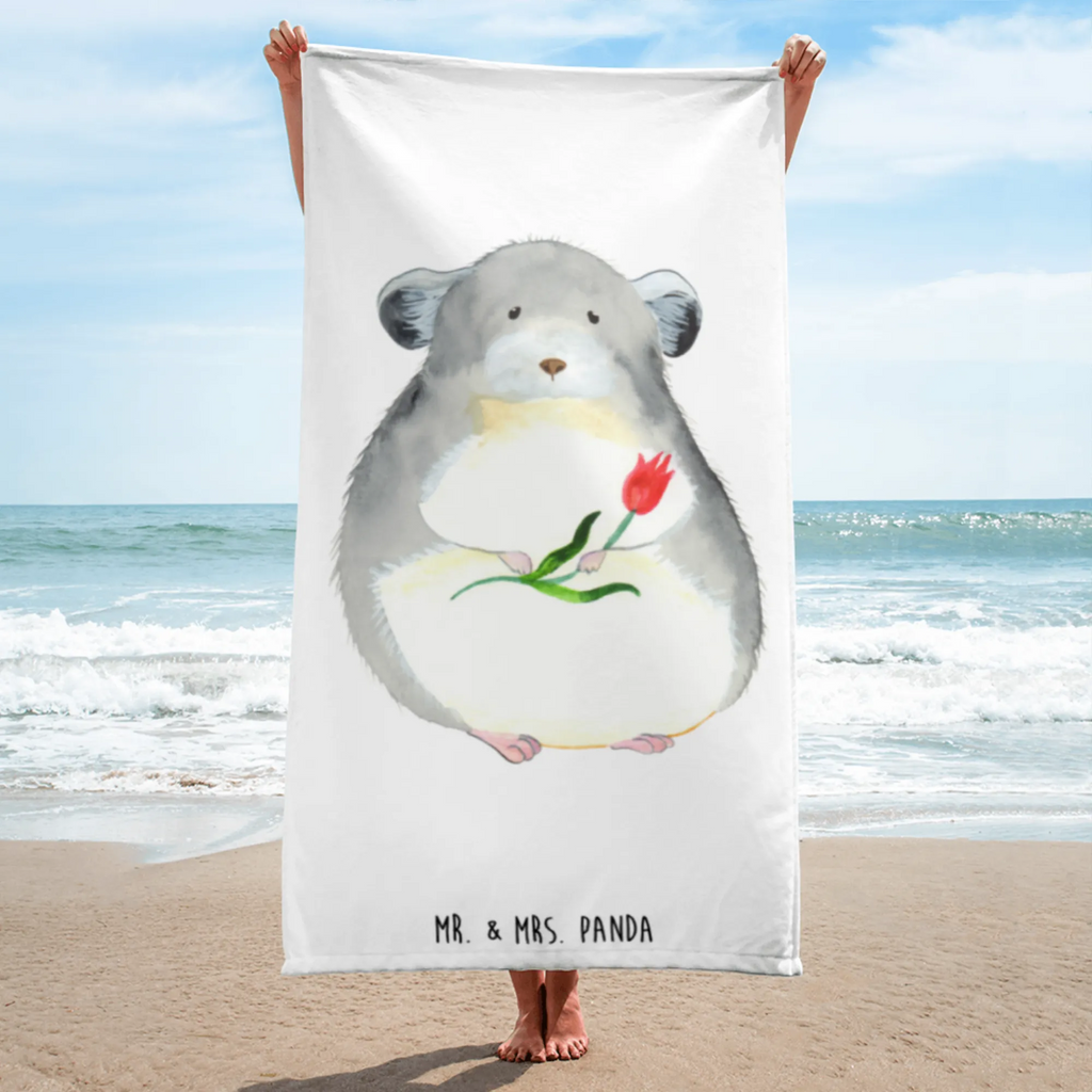 XL Badehandtuch Chinchilla Blume Handtuch, Badetuch, Duschtuch, Strandtuch, Saunatuch, Tiermotive, Gute Laune, lustige Sprüche, Tiere, Chinchilla, Chinchillas, Liebeskummer, Kummer, Depressionen, traurig sein, Chaos, Glücklichsein, Büro, Büroalltag