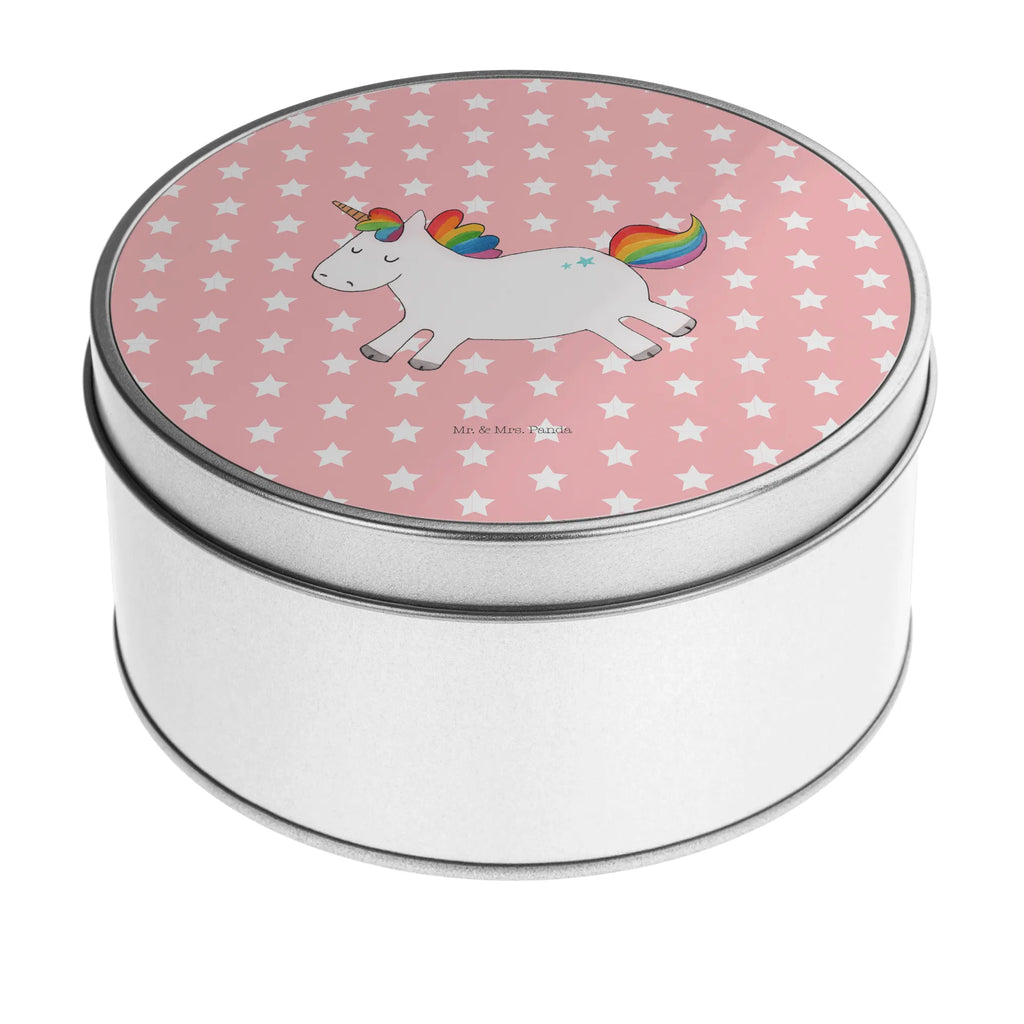 Blechdose rund Einhorn Happy Metalldose, Keksdose, Dose, Vorratsdose, Geschenkbox, Lunchbox, Aufbewahrungsbox, Vorratsdosen, Metallkiste, Metallbox, Metallboxen, Aufbewahrungskiste, Geschenkkiste, Blechdosen mit Deckel, Metallkiste mit Deckel, Vorratsdosen mit Deckel, Metall Dose, Einhorn, Einhörner, Einhorn Deko, Pegasus, Unicorn, glücklich, fröhlich, Spaß, Freude, Lebensfreude, witzig, spannend, Lächeln, Lachen