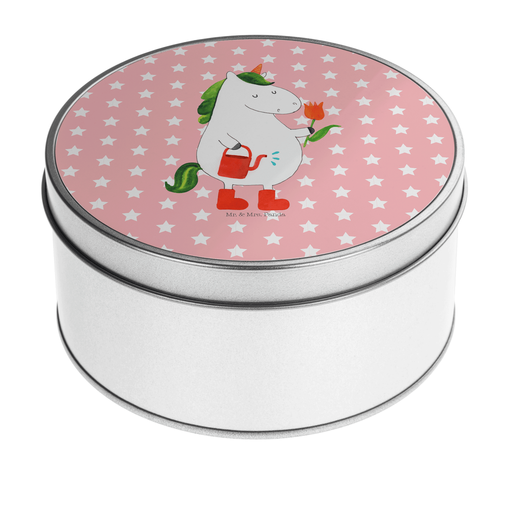 Blechdose rund Einhorn Gärtner Metalldose, Keksdose, Dose, Vorratsdose, Geschenkbox, Lunchbox, Aufbewahrungsbox, Vorratsdosen, Metallkiste, Metallbox, Metallboxen, Aufbewahrungskiste, Geschenkkiste, Blechdosen mit Deckel, Metallkiste mit Deckel, Vorratsdosen mit Deckel, Metall Dose, Einhorn, Einhörner, Einhorn Deko, Pegasus, Unicorn, Luftballon, Gießkanne, Giesskanne, Lebenslust, Freude, Blume, Freundin, Garten, Stiefel