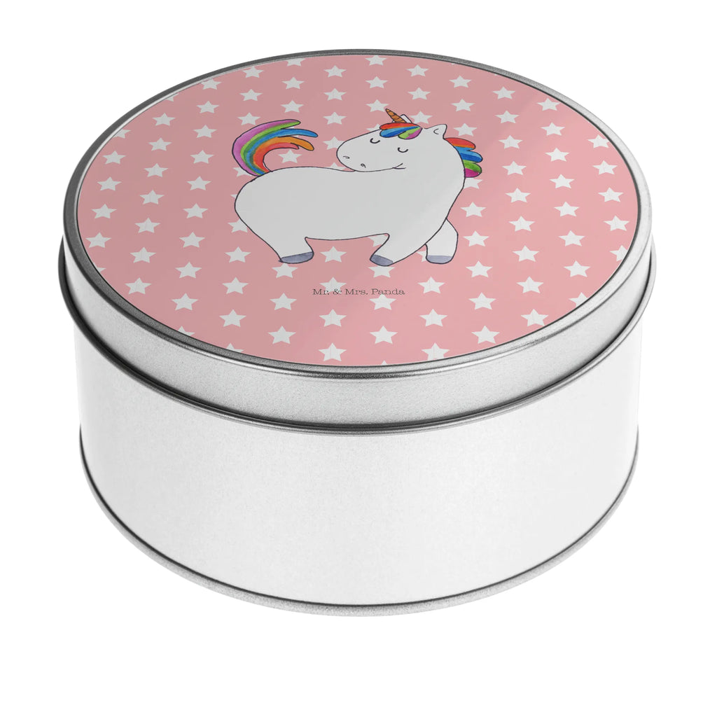 Blechdose rund Einhorn Stolzieren Metalldose, Keksdose, Dose, Vorratsdose, Geschenkbox, Lunchbox, Aufbewahrungsbox, Vorratsdosen, Metallkiste, Metallbox, Metallboxen, Aufbewahrungskiste, Geschenkkiste, Blechdosen mit Deckel, Metallkiste mit Deckel, Vorratsdosen mit Deckel, Metall Dose, Einhorn, Einhörner, Einhorn Deko, Pegasus, Unicorn, stolz, anders, bunt, Pferd, Reiter, Reiten, Freundin, Geschenk