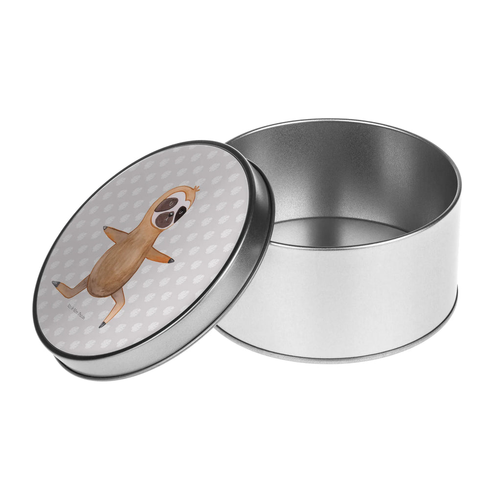 Blechdose rund Faultier Yoga Metalldose, Keksdose, Dose, Vorratsdose, Geschenkbox, Lunchbox, Aufbewahrungsbox, Vorratsdosen, Metallkiste, Metallbox, Metallboxen, Aufbewahrungskiste, Geschenkkiste, Blechdosen mit Deckel, Metallkiste mit Deckel, Vorratsdosen mit Deckel, Metall Dose, Faultier, Faultier Geschenk, Faultier Deko, Faultiere, faul, Lieblingstier, Yoga, Namaste, Krieger, Yogaübungen, Meditation, Atmung, Gelassenheit, Entspannung