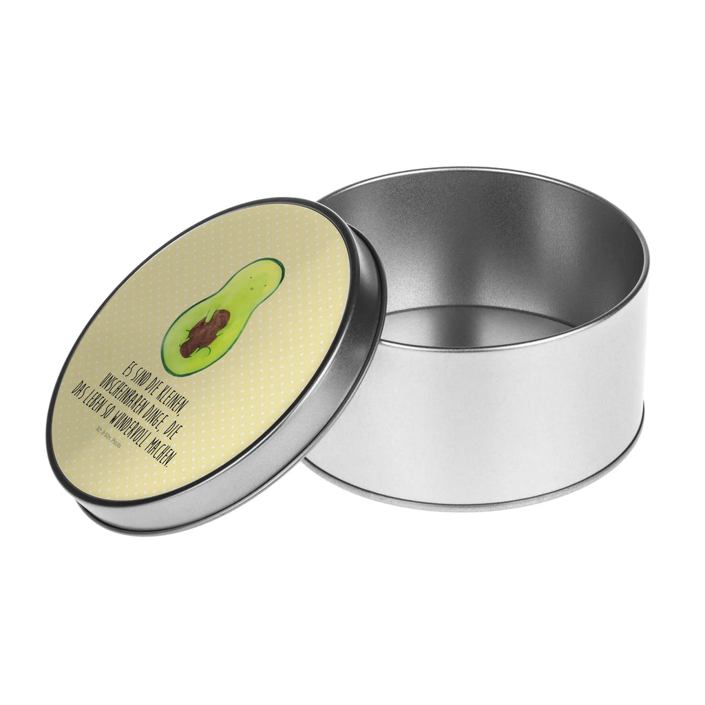 Blechdose rund Avocado Kern Metalldose, Keksdose, Dose, Vorratsdose, Geschenkbox, Lunchbox, Aufbewahrungsbox, Vorratsdosen, Metallkiste, Metallbox, Metallboxen, Aufbewahrungskiste, Geschenkkiste, Blechdosen mit Deckel, Metallkiste mit Deckel, Vorratsdosen mit Deckel, Metall Dose, Avocado, Veggie, Vegan, Gesund, Avokado, Avocadokern, Kern, Pflanze, Spruch Leben