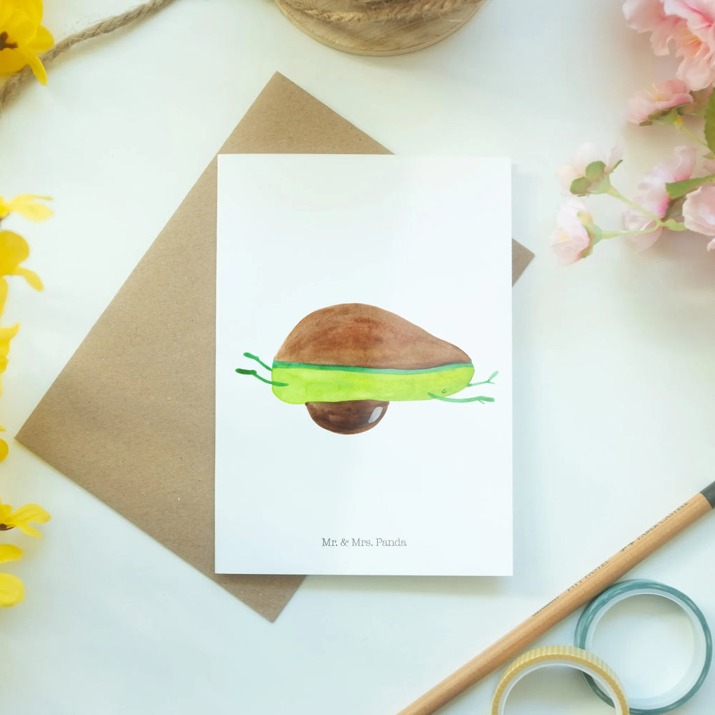 Grußkarte Avocado Yoga Grußkarte, Klappkarte, Einladungskarte, Glückwunschkarte, Hochzeitskarte, Geburtstagskarte, Karte, Ansichtskarten, Avocado, Veggie, Vegan, Gesund, Avocado Yoga Vegan