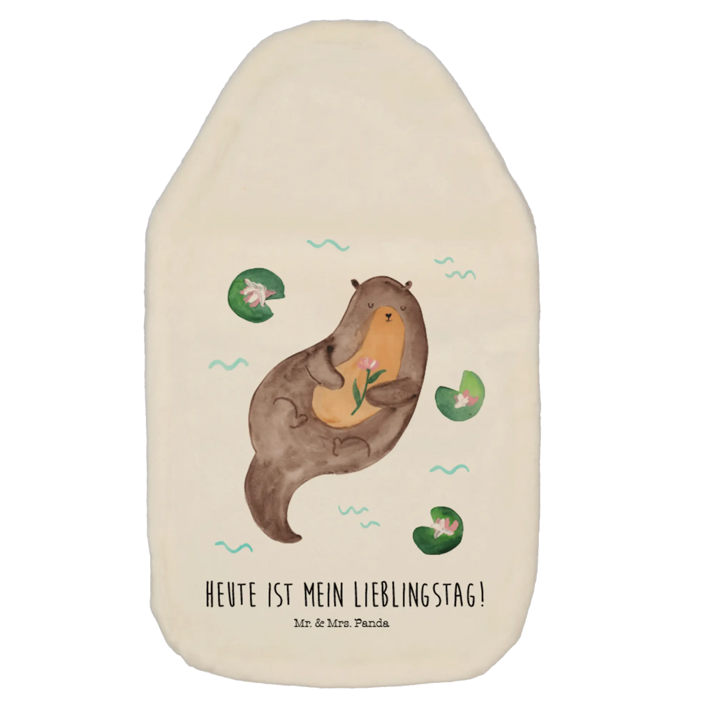 Wärmflasche Otter Seerose Wärmekissen, Kinderwärmflasche, Körnerkissen, Wärmflaschenbezug, Wärmflasche mit Bezug, Wärmflasche, Bettflasche, Kleine Wärmflasche, Otter, Fischotter, Seeotter, Otter Seeotter See Otter