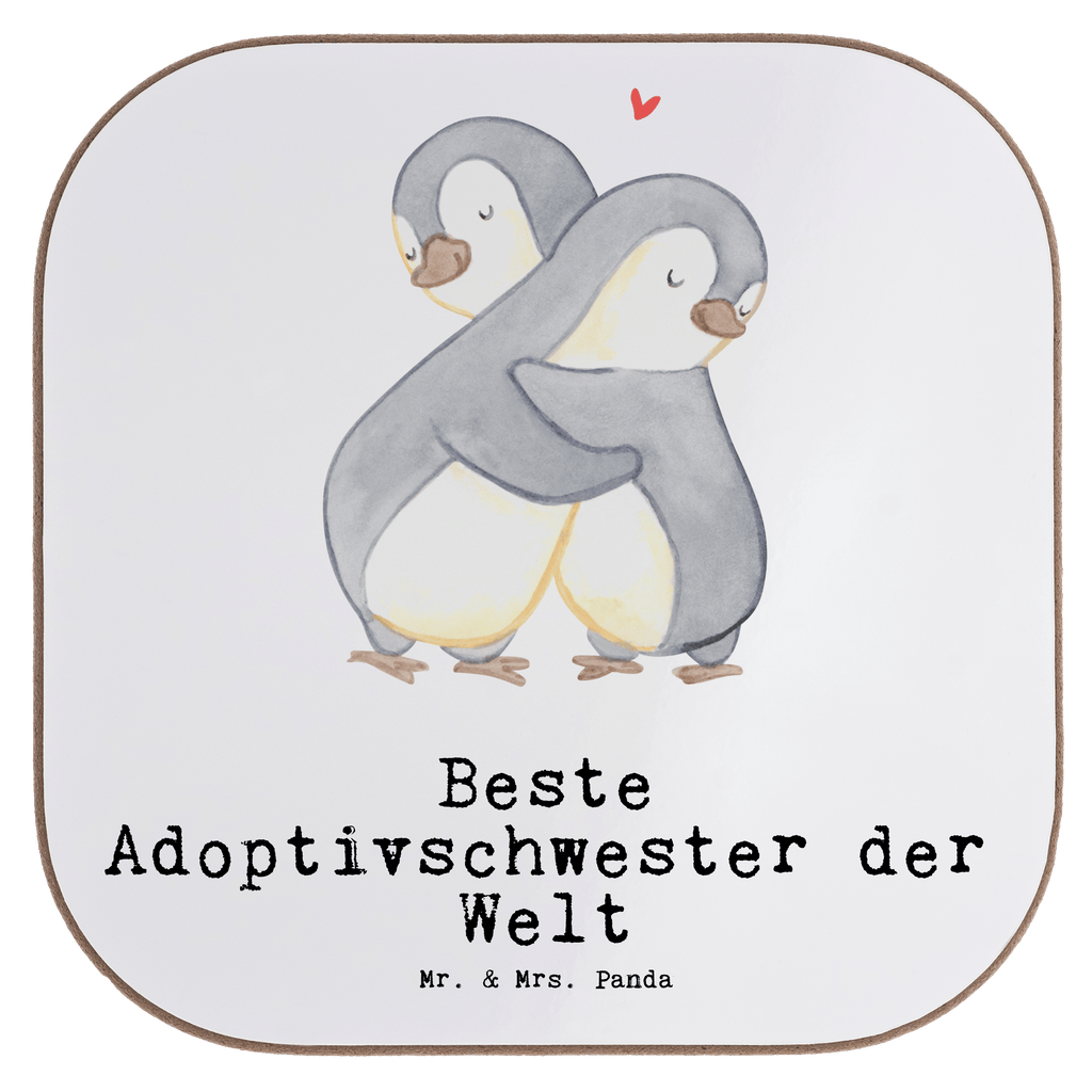 Quadratische Untersetzer Pinguin Beste Adoptivschwester der Welt Untersetzer, Bierdeckel, Glasuntersetzer, Untersetzer Gläser, Getränkeuntersetzer, Untersetzer aus Holz, Untersetzer für Gläser, Korkuntersetzer, Untersetzer Holz, Holzuntersetzer, Tassen Untersetzer, Untersetzer Design, für, Dankeschön, Geschenk, Schenken, Geburtstag, Geburtstagsgeschenk, Geschenkidee, Danke, Bedanken, Mitbringsel, Freude machen, Geschenktipp, Adoptivschwester, Adoptiv, adoptiert, Schwester, Geschwister, Schwesterherz, Sister, Familie, Kleinigkeit, Beste, Tochter