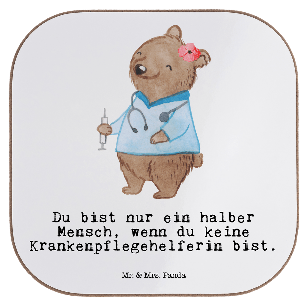 Quadratische Untersetzer Krankenpflegehelferin mit Herz Untersetzer, Bierdeckel, Glasuntersetzer, Untersetzer Gläser, Getränkeuntersetzer, Untersetzer aus Holz, Untersetzer für Gläser, Korkuntersetzer, Untersetzer Holz, Holzuntersetzer, Tassen Untersetzer, Untersetzer Design, Beruf, Ausbildung, Jubiläum, Abschied, Rente, Kollege, Kollegin, Geschenk, Schenken, Arbeitskollege, Mitarbeiter, Firma, Danke, Dankeschön, Krankenpflegehelferin, Pflegehelferin, Pflegekraft