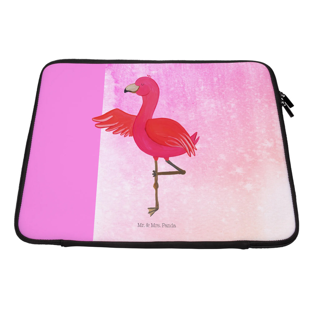 Notebook Tasche Flamingo Yoga Notebook Tasche, Laptop, Computertasche, Tasche, Notebook-Tasche, Notebook-Reisehülle, Notebook Schutz, Flamingo, Vogel, Yoga, Namaste, Achtsamkeit, Yoga-Übung, Entspannung, Ärger, Aufregen, Tiefenentspannung