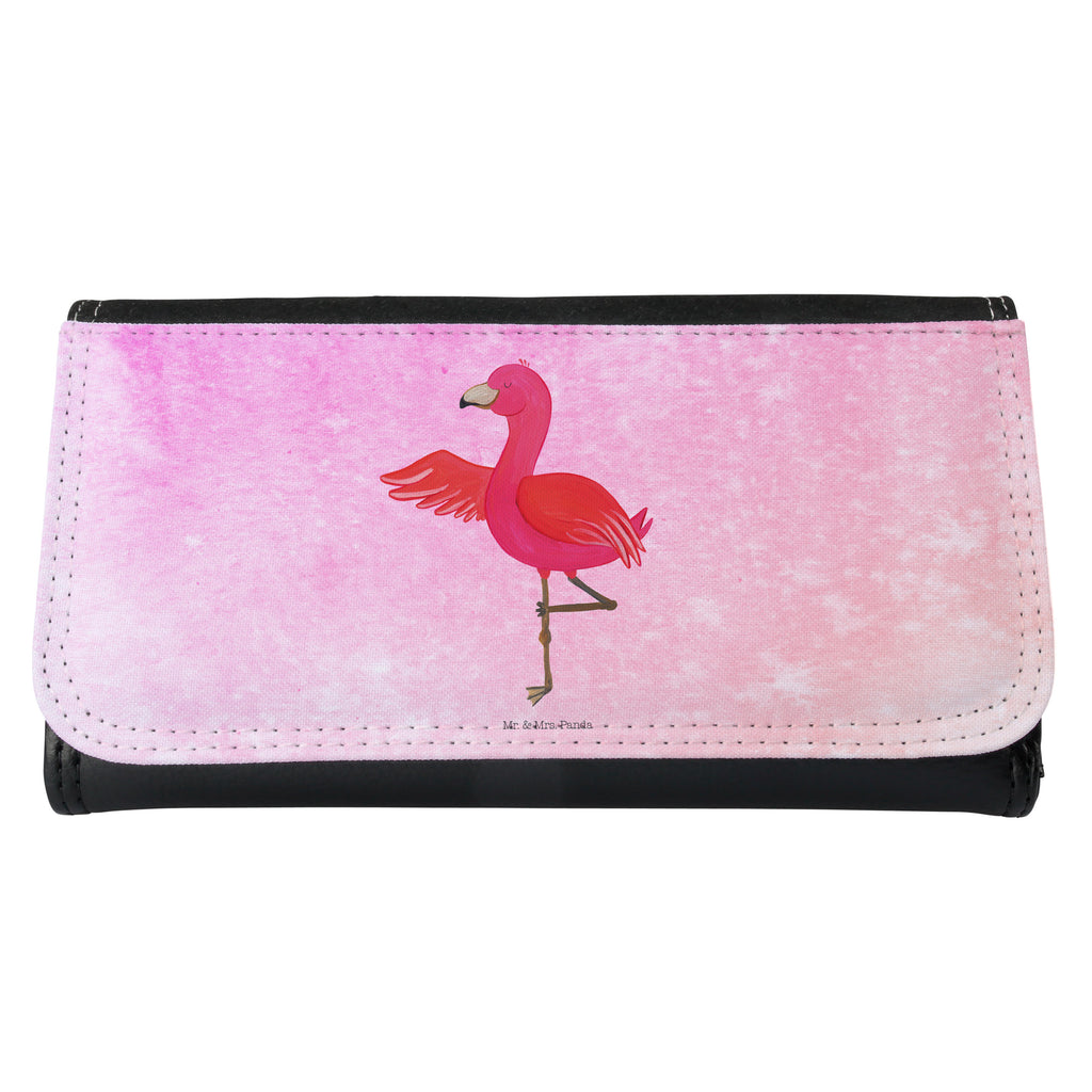 Damen Portemonnaie Flamingo Yoga Portemonnaie, Portemonee, Geldbörse, Damen, Groß, XXL, Geldbeutel, Portemonnaies, Flamingo, Vogel, Yoga, Namaste, Achtsamkeit, Yoga-Übung, Entspannung, Ärger, Aufregen, Tiefenentspannung