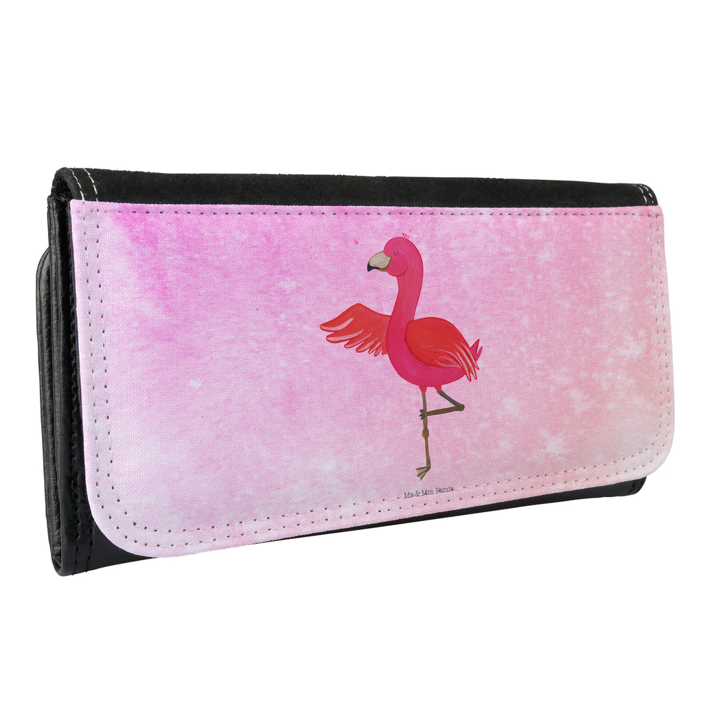 Damen Portemonnaie Flamingo Yoga Portemonnaie, Portemonee, Geldbörse, Damen, Groß, XXL, Geldbeutel, Portemonnaies, Flamingo, Vogel, Yoga, Namaste, Achtsamkeit, Yoga-Übung, Entspannung, Ärger, Aufregen, Tiefenentspannung