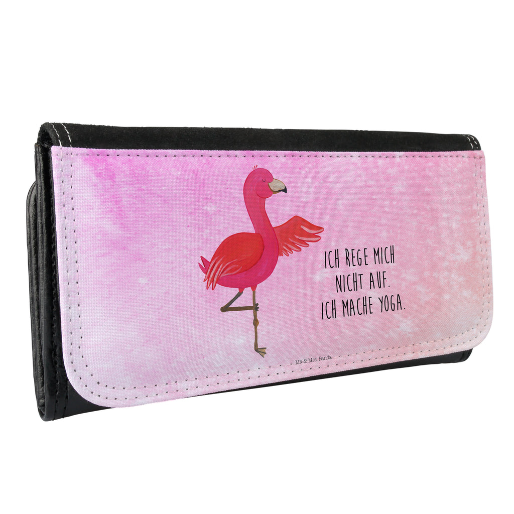 Damen Portemonnaie Flamingo Yoga Portemonnaie, Portemonee, Geldbörse, Damen, Groß, XXL, Geldbeutel, Portemonnaies, Flamingo, Vogel, Yoga, Namaste, Achtsamkeit, Yoga-Übung, Entspannung, Ärger, Aufregen, Tiefenentspannung