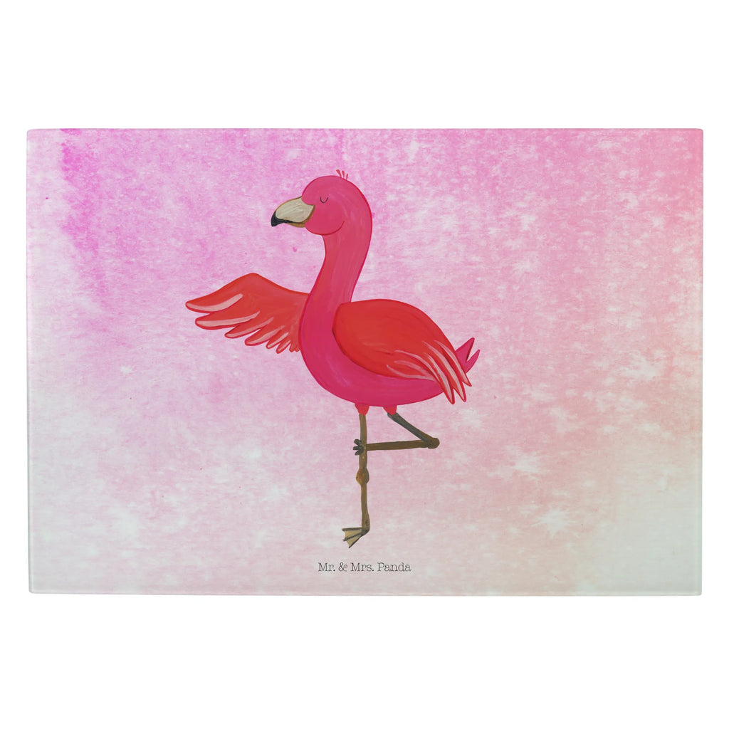 Glasschneidebrett Flamingo Yoga Glasschneidebrett, Schneidebrett, Flamingo, Vogel, Yoga, Namaste, Achtsamkeit, Yoga-Übung, Entspannung, Ärger, Aufregen, Tiefenentspannung