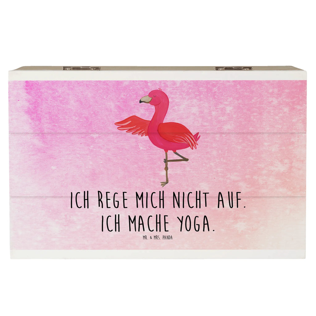 Holzkiste Flamingo Yoga Holzkiste, Kiste, Schatzkiste, Truhe, Schatulle, XXL, Erinnerungsbox, Erinnerungskiste, Dekokiste, Aufbewahrungsbox, Geschenkbox, Geschenkdose, Flamingo, Vogel, Yoga, Namaste, Achtsamkeit, Yoga-Übung, Entspannung, Ärger, Aufregen, Tiefenentspannung