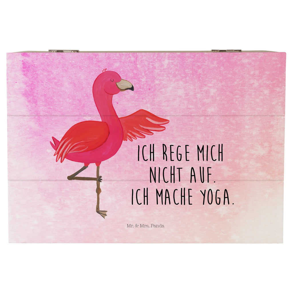 Holzkiste Flamingo Yoga Holzkiste, Kiste, Schatzkiste, Truhe, Schatulle, XXL, Erinnerungsbox, Erinnerungskiste, Dekokiste, Aufbewahrungsbox, Geschenkbox, Geschenkdose, Flamingo, Vogel, Yoga, Namaste, Achtsamkeit, Yoga-Übung, Entspannung, Ärger, Aufregen, Tiefenentspannung