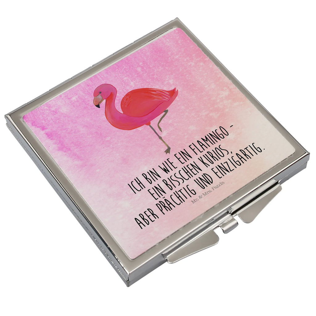 Handtaschenspiegel quadratisch Flamingo Classic Spiegel, Handtasche, Quadrat, silber, schminken, Schminkspiegel, Flamingo, Einzigartig, Selbstliebe, Stolz, ich, für mich, Spruch, Freundin, Freundinnen, Außenseiter, Sohn, Tochter, Geschwister