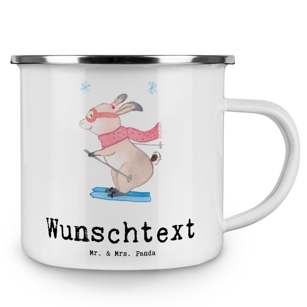 Personalisierte Emaille Tasse Hase Skifahren Emaille Tasse personalisiert, Emaille Tasse mit Namen, Campingtasse personalisiert, Namenstasse, Campingtasse bedrucken, Campinggeschirr personalsisert, tasse mit namen, personalisierte tassen, personalisierte tasse, tasse selbst gestalten, tasse bedrucken, tassen bedrucken, Geschenk, Sport, Sportart, Hobby, Schenken, Danke, Dankeschön, Auszeichnung, Gewinn, Sportler, Ski fahren, Skifahren, Skisport, Skiwettbewerb, Skirennen