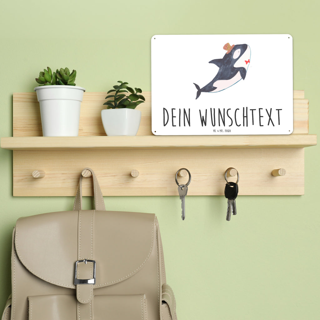 Personalisiertes Blechschild Orca Zylinder Blechschild, Metallschild, Geschenk Schild, Schild, Magnet-Metall-Schild, Deko Schild, Wandschild, Wand-Dekoration, Türschild, Meerestiere, Meer, Urlaub, Narwal, Glitter, Konfetti, Glitzer, Geburtstag, Feier, Fete, Fest, Glückwunsch, Orca