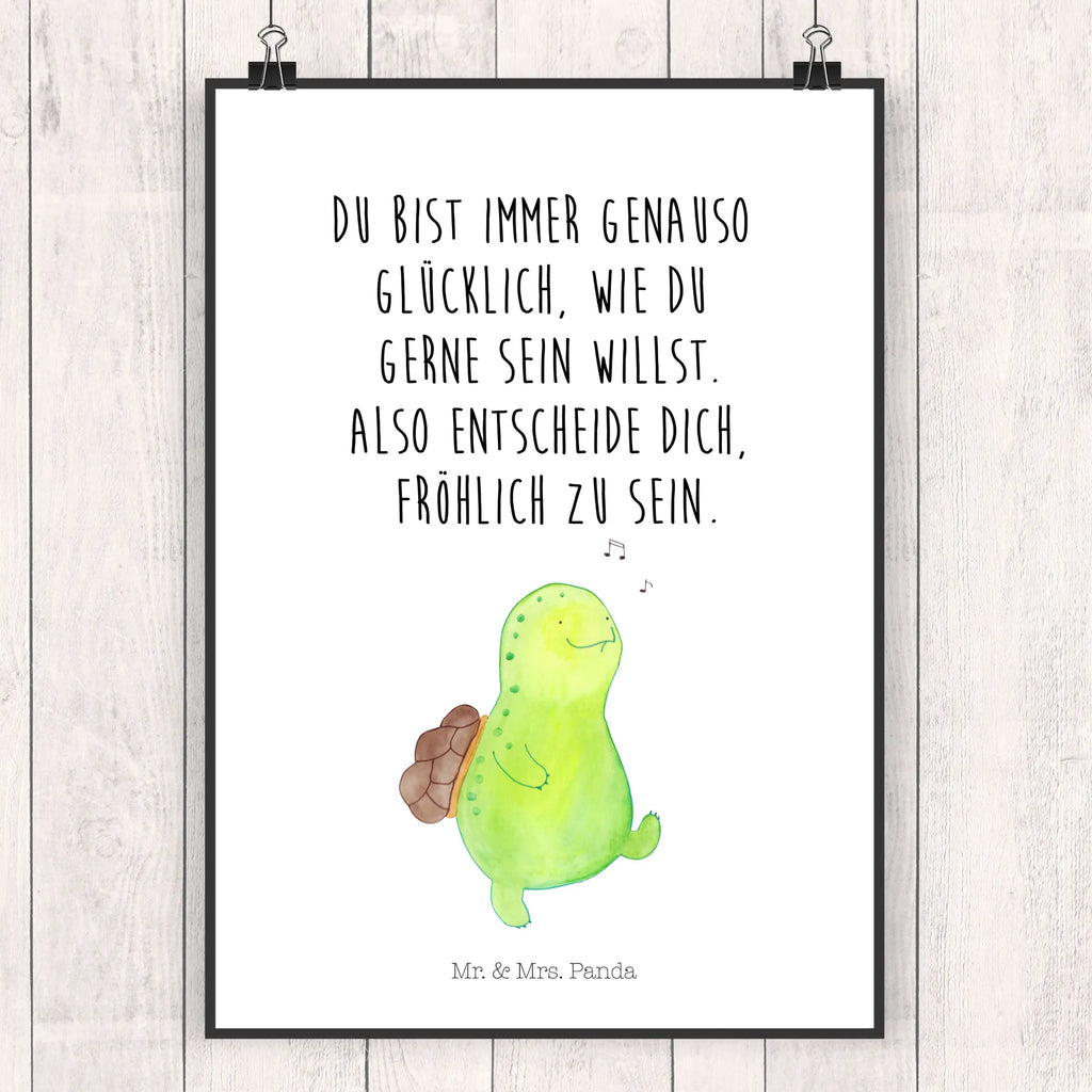 Poster Schildkröte Pfeifen Poster, Wandposter, Bild, Wanddeko, Küchenposter, Kinderposter, Wanddeko Bild, Raumdekoration, Wanddekoration, Handgemaltes Poster, Mr. & Mrs. Panda Poster, Designposter, Kunstdruck, Posterdruck, Schildkröte, Schildi, Schildkröten, fröhlich, Glück, Motivation, Lebensfreude, Depression, Trennung, Neuanfang