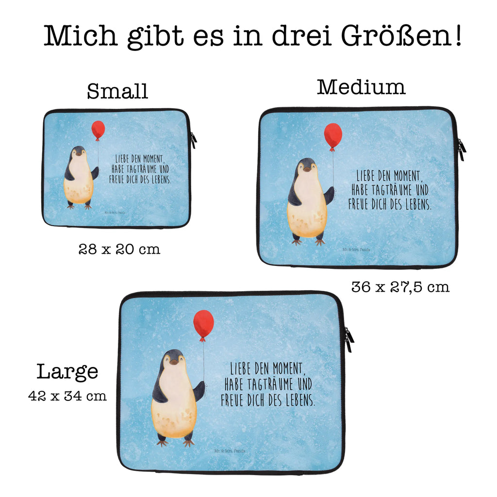 Notebook Tasche Pinguin Luftballon Notebook Tasche, Laptop, Computertasche, Tasche, Notebook-Tasche, Notebook-Reisehülle, Notebook Schutz, Pinguin, Pinguine, Luftballon, Tagträume, Lebenslust, Geschenk Freundin, Geschenkidee, beste Freundin, Motivation, Neustart, neues Leben, Liebe, Glück