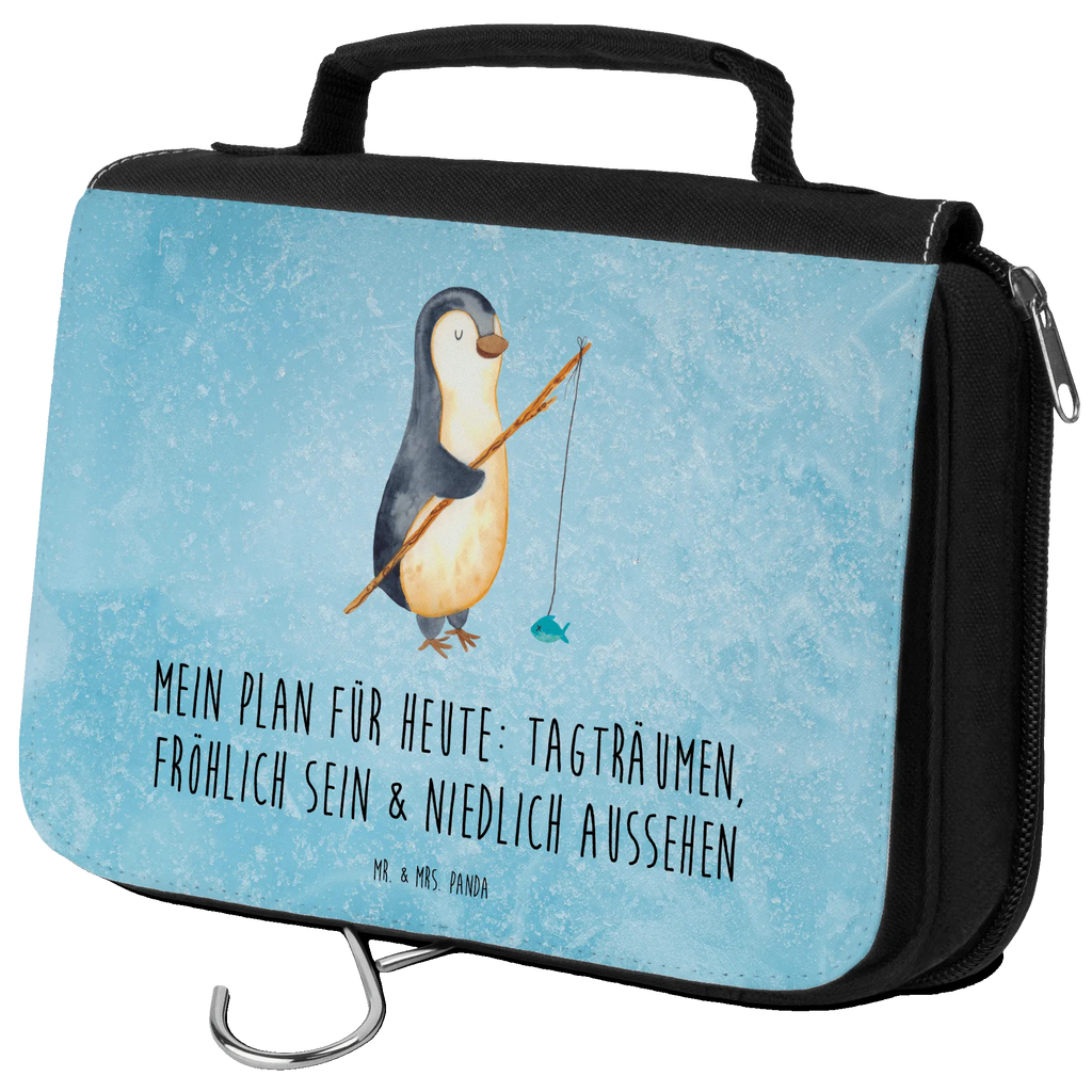 Kulturbeutel Pinguin Angler Kulturbeutel, Zum Aufhängen, Waschtasche, Kosmetiktasche, Damen, Herren, Aufbewahrungstasche, Schminktasche, Kosmetikbeutel, Organizer, Kulturtasche, Schminkutensil, Pinguin, Pinguine, Angeln, Angler, Tagträume, Hobby, Plan, Planer, Tagesplan, Neustart, Motivation, Geschenk, Freundinnen, Geschenkidee, Urlaub, Wochenende