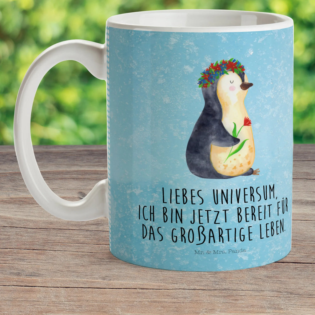 Kindertasse Pinguin Blumenkranz Kindertasse, Kinder Tasse, Kunststoff Tasse, Kindergarten Tasse, Trinkbecher, Camping Becher, Kaffeetasse, Kunststoffbecher, Kindergartenbecher, Outdoorgeschirr, Kunststoffgeschirr, Reisebecher, Reisetasse, Kinderbecher, Bruchfeste Tasse, Bruchsichere Tasse, Plastik Tasse, Plastiktasse, Pinguin, Pinguine, Blumenkranz, Universum, Leben, Wünsche, Ziele, Lebensziele, Motivation, Lebenslust, Liebeskummer, Geschenkidee