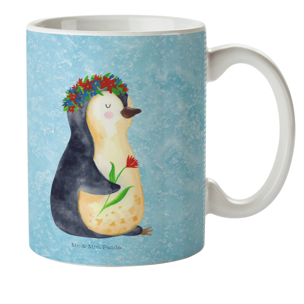 Kindertasse Pinguin Blumenkranz Kindertasse, Kinder Tasse, Kunststoff Tasse, Kindergarten Tasse, Trinkbecher, Camping Becher, Kaffeetasse, Kunststoffbecher, Kindergartenbecher, Outdoorgeschirr, Kunststoffgeschirr, Reisebecher, Reisetasse, Kinderbecher, Bruchfeste Tasse, Bruchsichere Tasse, Plastik Tasse, Plastiktasse, Pinguin, Pinguine, Blumenkranz, Universum, Leben, Wünsche, Ziele, Lebensziele, Motivation, Lebenslust, Liebeskummer, Geschenkidee