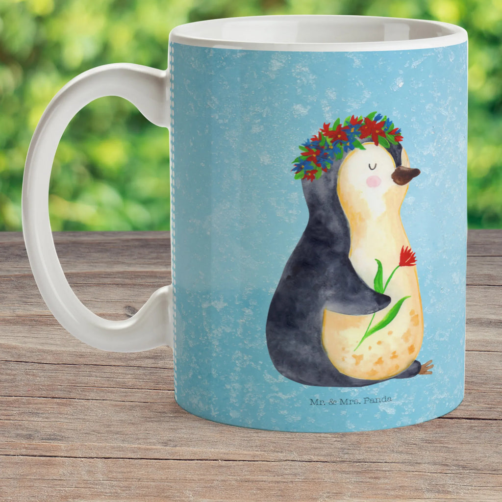 Kindertasse Pinguin Blumenkranz Kindertasse, Kinder Tasse, Kunststoff Tasse, Kindergarten Tasse, Trinkbecher, Camping Becher, Kaffeetasse, Kunststoffbecher, Kindergartenbecher, Outdoorgeschirr, Kunststoffgeschirr, Reisebecher, Reisetasse, Kinderbecher, Bruchfeste Tasse, Bruchsichere Tasse, Plastik Tasse, Plastiktasse, Pinguin, Pinguine, Blumenkranz, Universum, Leben, Wünsche, Ziele, Lebensziele, Motivation, Lebenslust, Liebeskummer, Geschenkidee