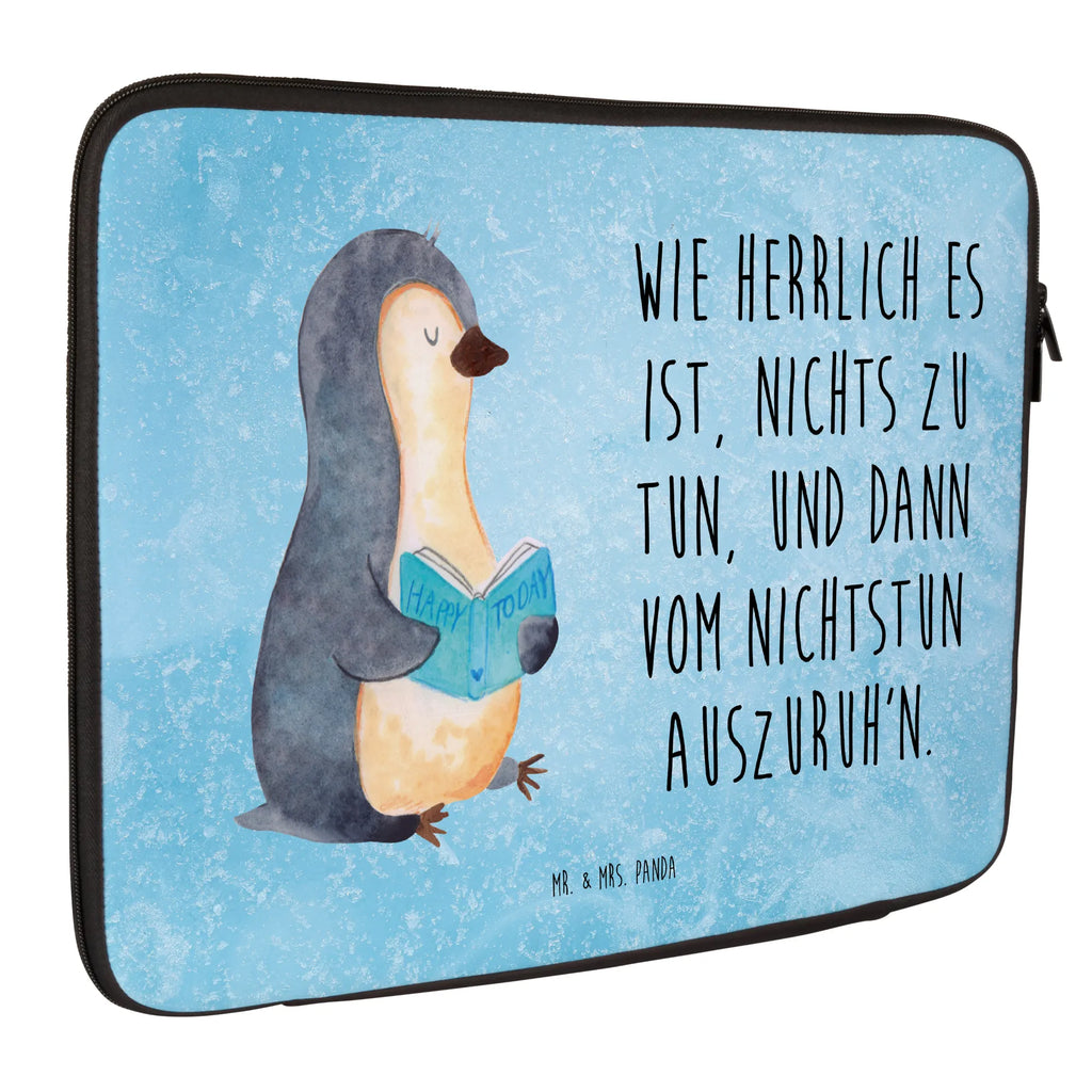 Notebook Tasche Pinguin Buch Notebook Tasche, Laptop, Computertasche, Tasche, Notebook-Tasche, Notebook-Reisehülle, Notebook Schutz, Pinguin, Pinguine, Buch, Lesen, Bücherwurm, Nichtstun, Faulenzen, Ferien, Urlaub, Freizeit