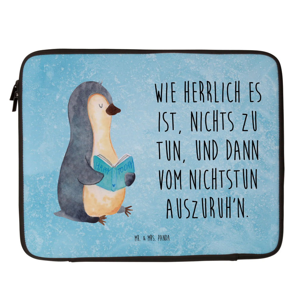 Notebook Tasche Pinguin Buch Notebook Tasche, Laptop, Computertasche, Tasche, Notebook-Tasche, Notebook-Reisehülle, Notebook Schutz, Pinguin, Pinguine, Buch, Lesen, Bücherwurm, Nichtstun, Faulenzen, Ferien, Urlaub, Freizeit