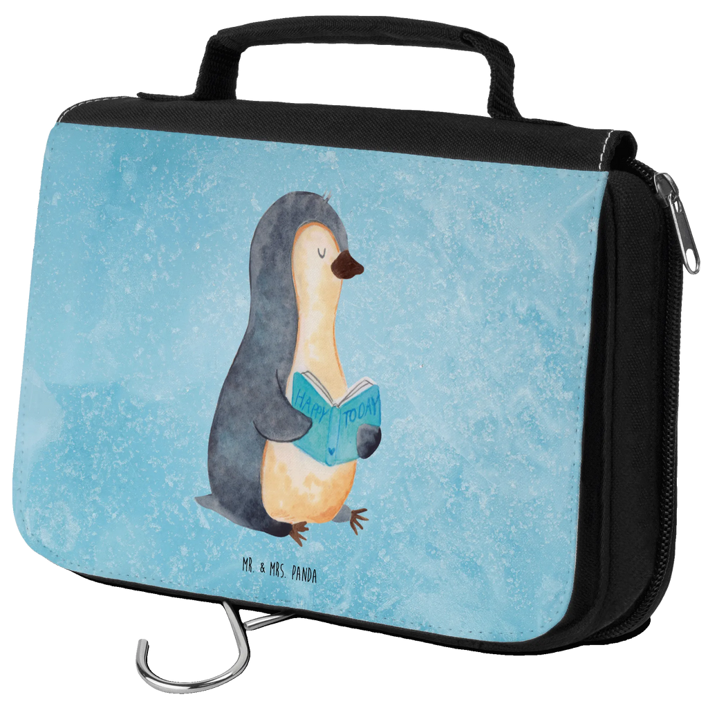 Kulturbeutel Pinguin Buch Kulturbeutel, Zum Aufhängen, Waschtasche, Kosmetiktasche, Damen, Herren, Aufbewahrungstasche, Schminktasche, Kosmetikbeutel, Organizer, Kulturtasche, Schminkutensil, Pinguin, Pinguine, Buch, Lesen, Bücherwurm, Nichtstun, Faulenzen, Ferien, Urlaub, Freizeit