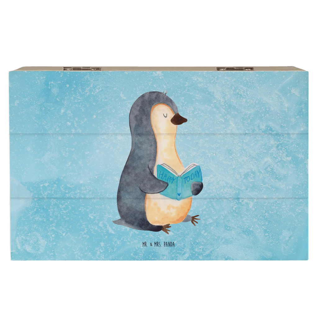 Holzkiste Pinguin Buch Holzkiste, Kiste, Schatzkiste, Truhe, Schatulle, XXL, Erinnerungsbox, Erinnerungskiste, Dekokiste, Aufbewahrungsbox, Geschenkbox, Geschenkdose, Pinguin, Pinguine, Buch, Lesen, Bücherwurm, Nichtstun, Faulenzen, Ferien, Urlaub, Freizeit