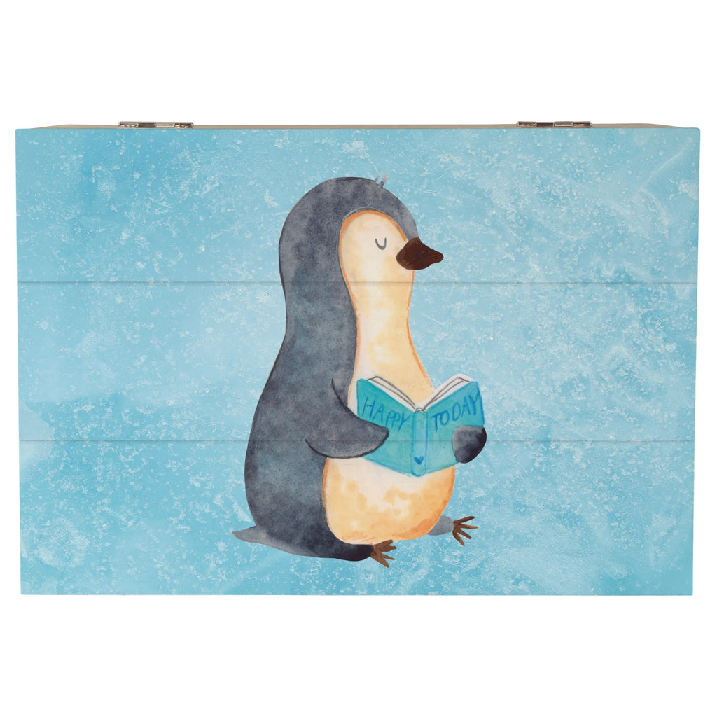 Holzkiste Pinguin Buch Holzkiste, Kiste, Schatzkiste, Truhe, Schatulle, XXL, Erinnerungsbox, Erinnerungskiste, Dekokiste, Aufbewahrungsbox, Geschenkbox, Geschenkdose, Pinguin, Pinguine, Buch, Lesen, Bücherwurm, Nichtstun, Faulenzen, Ferien, Urlaub, Freizeit