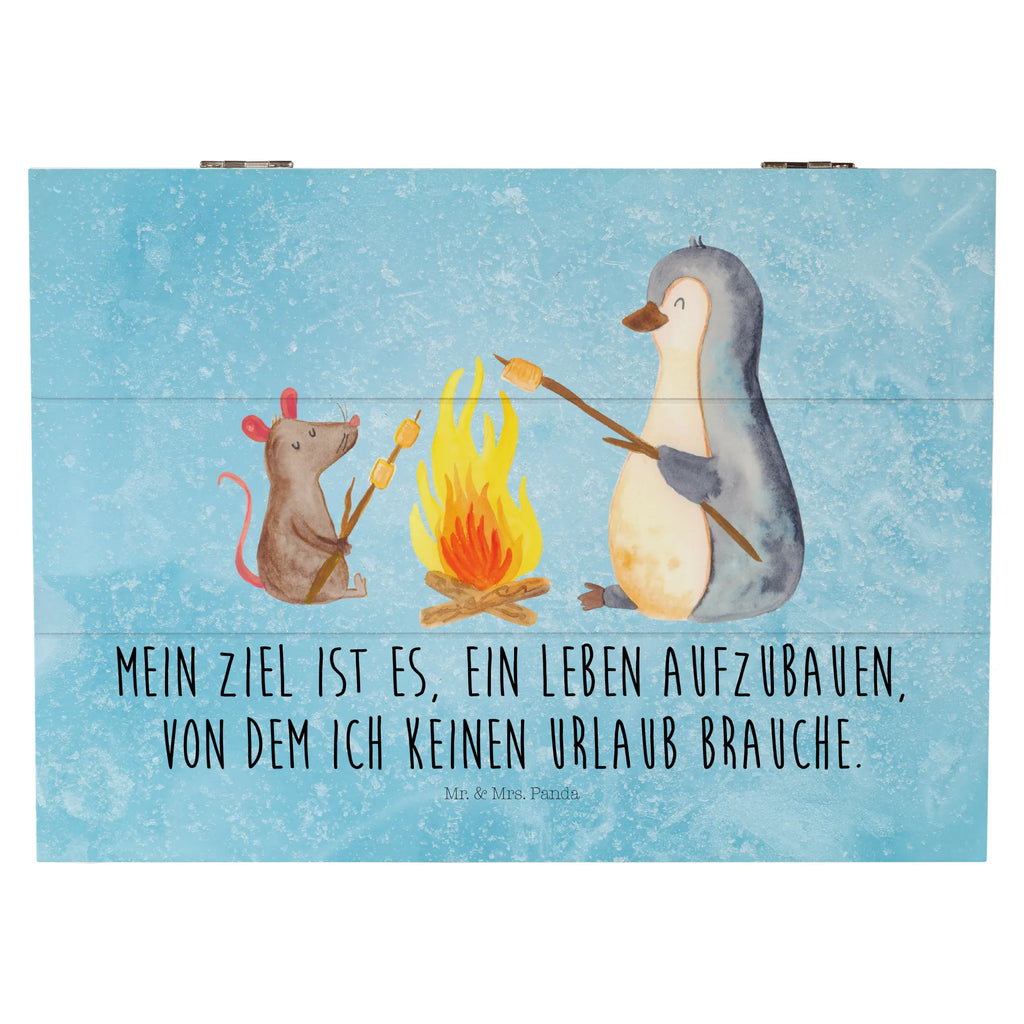 Holzkiste Pinguin Lagerfeuer Holzkiste, Kiste, Schatzkiste, Truhe, Schatulle, XXL, Erinnerungsbox, Erinnerungskiste, Dekokiste, Aufbewahrungsbox, Geschenkbox, Geschenkdose, Pinguin, Maus, Pinguine, Lagerfeuer, Leben, Arbeit, Job, Motivation, Büro, Büroalltag, Lebensspruch, Lebensmotivation, Neustart, Liebe, grillen, Feuer, Marshmallows