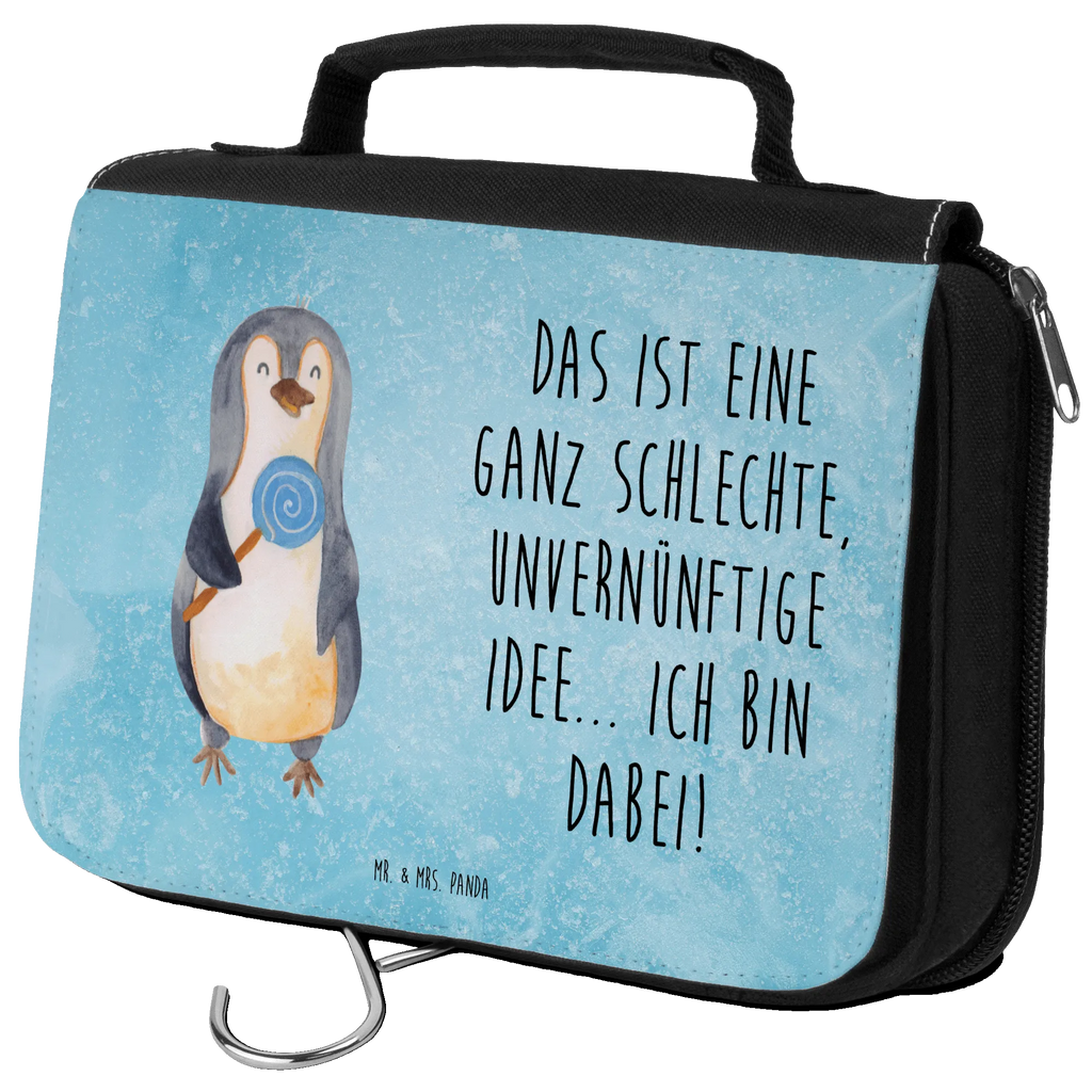 Kulturbeutel Pinguin Lolli Kulturbeutel, Zum Aufhängen, Waschtasche, Kosmetiktasche, Damen, Herren, Aufbewahrungstasche, Schminktasche, Kosmetikbeutel, Organizer, Kulturtasche, Schminkutensil, Pinguin, Pinguine, Lolli, Süßigkeiten, Blödsinn, Spruch, Rebell, Gauner, Ganove, Rabauke