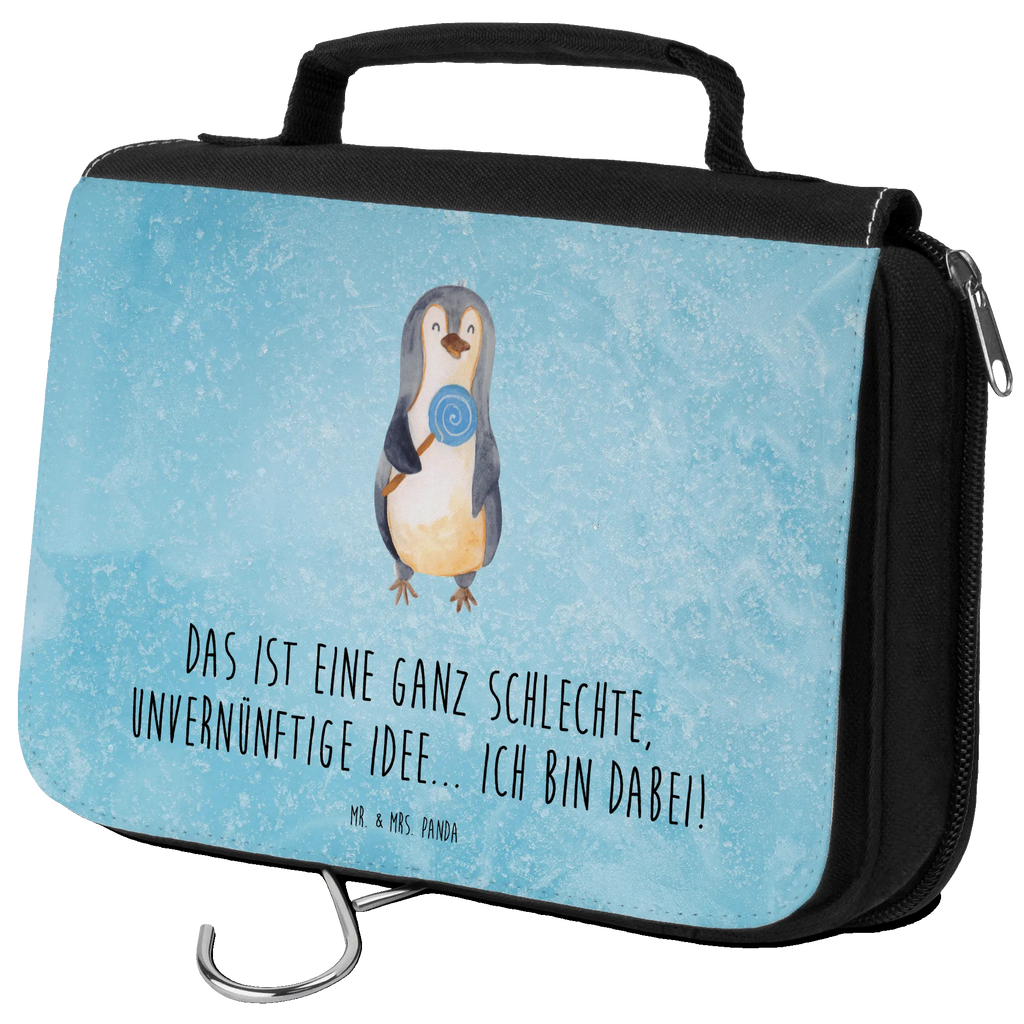 Kulturbeutel Pinguin Lolli Kulturbeutel, Zum Aufhängen, Waschtasche, Kosmetiktasche, Damen, Herren, Aufbewahrungstasche, Schminktasche, Kosmetikbeutel, Organizer, Kulturtasche, Schminkutensil, Pinguin, Pinguine, Lolli, Süßigkeiten, Blödsinn, Spruch, Rebell, Gauner, Ganove, Rabauke