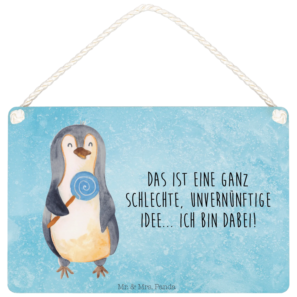 Deko Schild Pinguin Lolli Dekoschild, Deko Schild, Schild, Tür Schild, Türschild, Holzschild, Wandschild, Wanddeko, Pinguin, Pinguine, Lolli, Süßigkeiten, Blödsinn, Spruch, Rebell, Gauner, Ganove, Rabauke