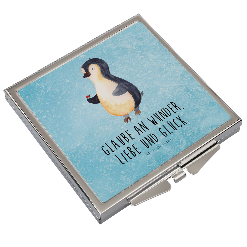Handtaschenspiegel quadratisch Pinguin Marienkäfer – Mr. & Mrs. Panda