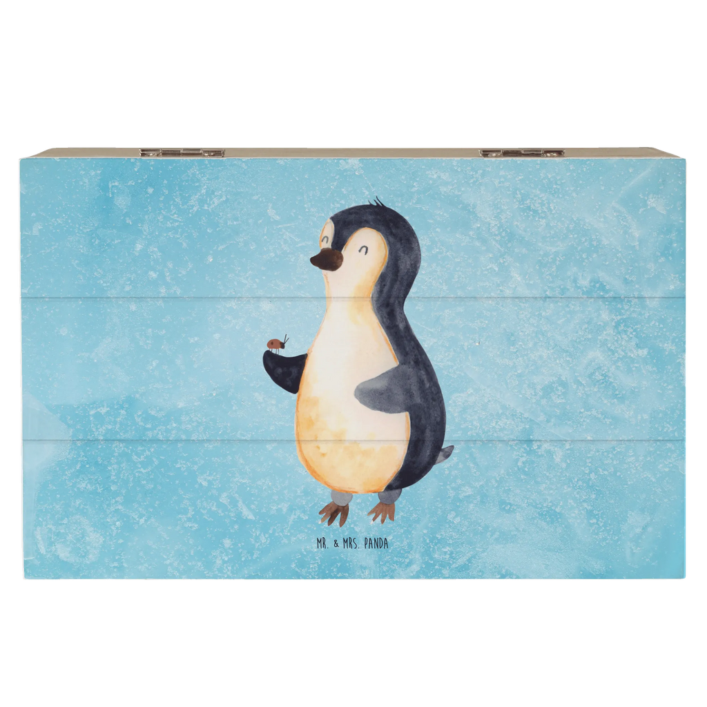 Holzkiste Pinguin Marienkäfer Holzkiste, Kiste, Schatzkiste, Truhe, Schatulle, XXL, Erinnerungsbox, Erinnerungskiste, Dekokiste, Aufbewahrungsbox, Geschenkbox, Geschenkdose, Pinguin, Pinguine, Marienkäfer, Liebe, Wunder, Glück, Freude, Lebensfreude