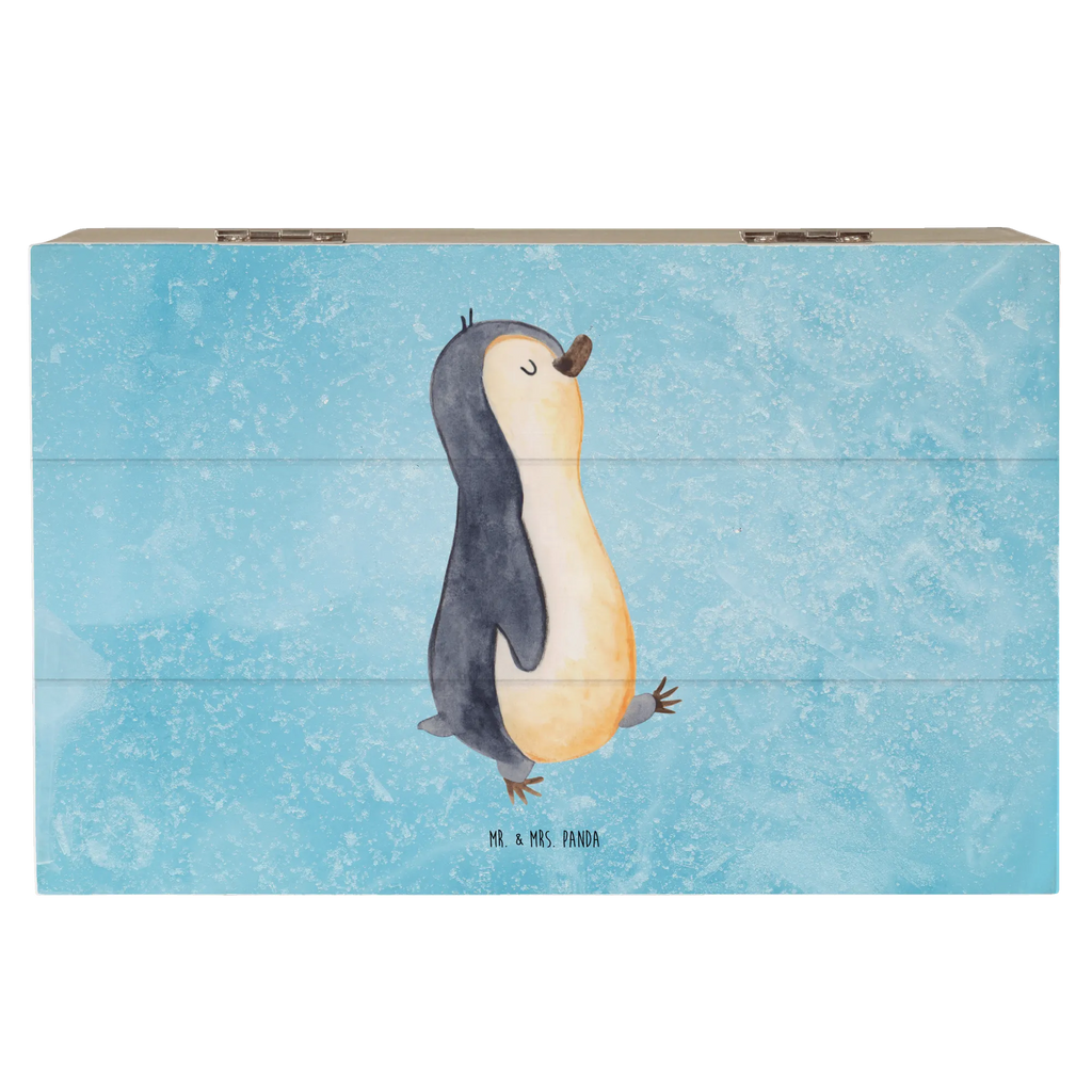 Holzkiste Pinguin marschieren Holzkiste, Kiste, Schatzkiste, Truhe, Schatulle, XXL, Erinnerungsbox, Erinnerungskiste, Dekokiste, Aufbewahrungsbox, Geschenkbox, Geschenkdose, Pinguin, Pinguine, Frühaufsteher, Langschläfer, Bruder, Schwester, Familie