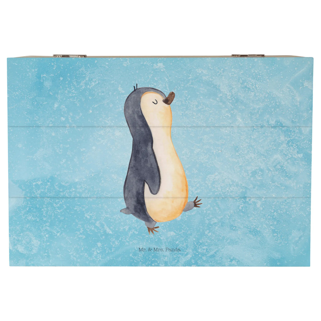 Holzkiste Pinguin marschieren Holzkiste, Kiste, Schatzkiste, Truhe, Schatulle, XXL, Erinnerungsbox, Erinnerungskiste, Dekokiste, Aufbewahrungsbox, Geschenkbox, Geschenkdose, Pinguin, Pinguine, Frühaufsteher, Langschläfer, Bruder, Schwester, Familie