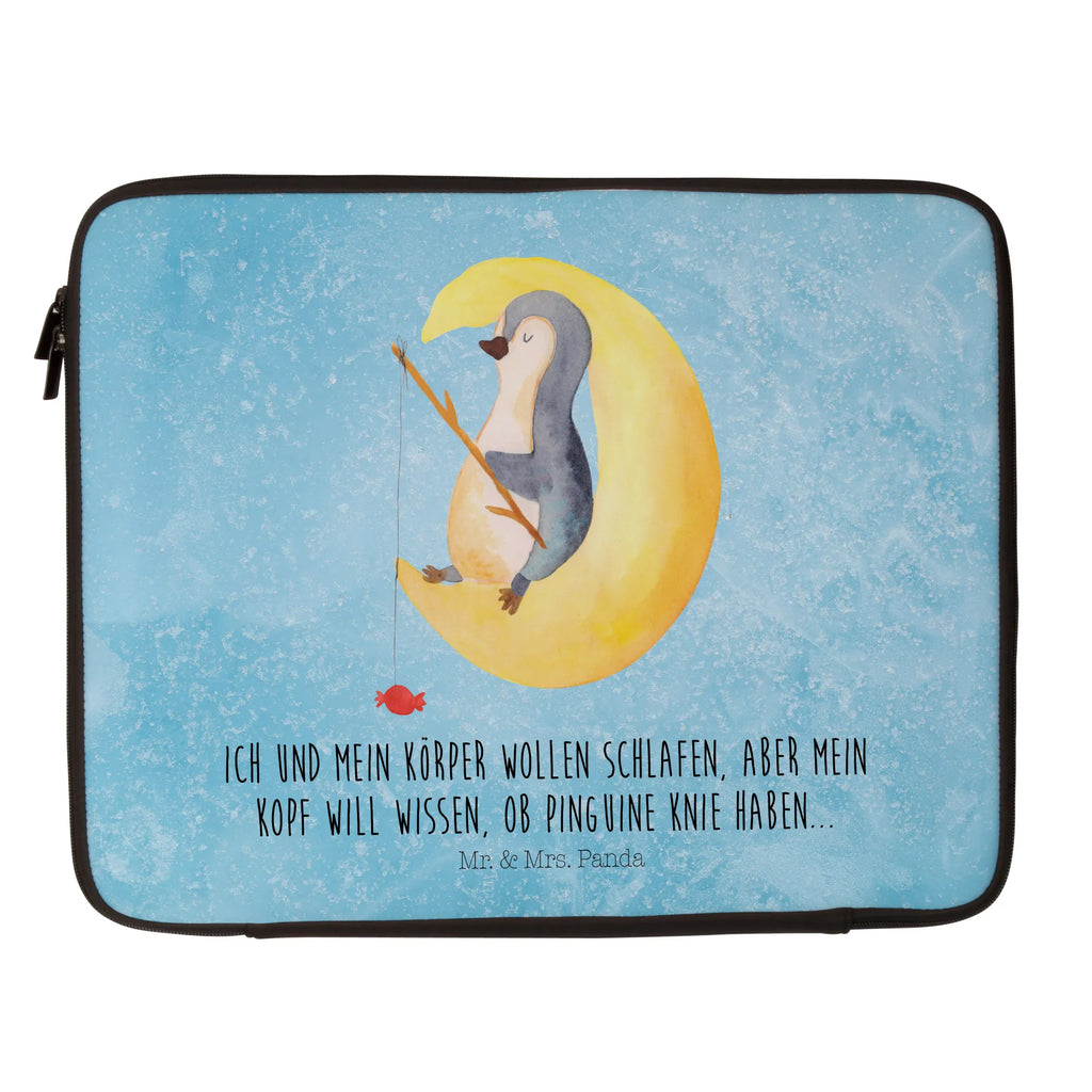 Notebook Tasche Pinguin Mond Notebook Tasche, Laptop, Computertasche, Tasche, Notebook-Tasche, Notebook-Reisehülle, Notebook Schutz, Pinguin, Pinguine, Spruch, schlafen, Nachtruhe, Einschlafen, Schlafzimmer, Schlafstörungen, Gästezimmer