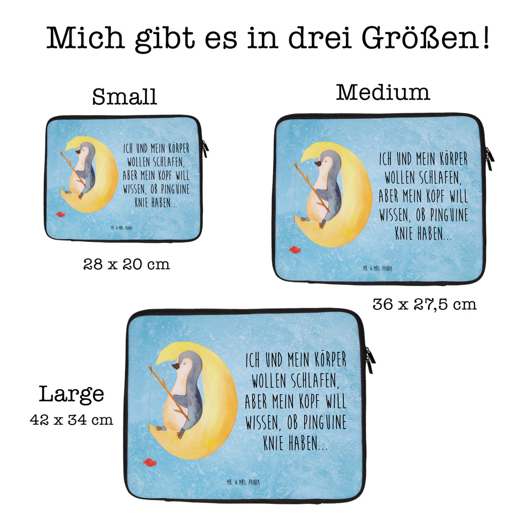 Notebook Tasche Pinguin Mond Notebook Tasche, Laptop, Computertasche, Tasche, Notebook-Tasche, Notebook-Reisehülle, Notebook Schutz, Pinguin, Pinguine, Spruch, schlafen, Nachtruhe, Einschlafen, Schlafzimmer, Schlafstörungen, Gästezimmer