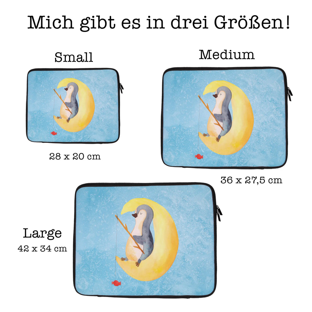 Notebook Tasche Pinguin Mond Notebook Tasche, Laptop, Computertasche, Tasche, Notebook-Tasche, Notebook-Reisehülle, Notebook Schutz, Pinguin, Pinguine, Spruch, schlafen, Nachtruhe, Einschlafen, Schlafzimmer, Schlafstörungen, Gästezimmer