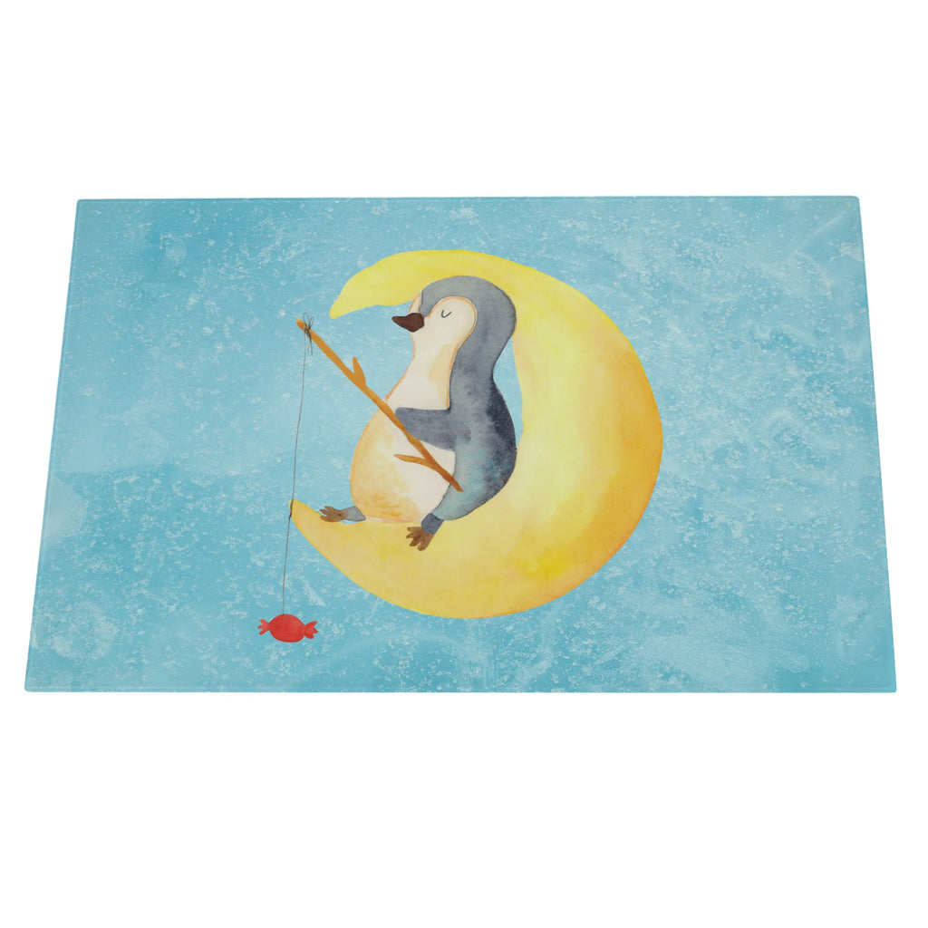 Glasschneidebrett Pinguin Mond Glasschneidebrett, Schneidebrett, Pinguin, Pinguine, Spruch, schlafen, Nachtruhe, Einschlafen, Schlafzimmer, Schlafstörungen, Gästezimmer