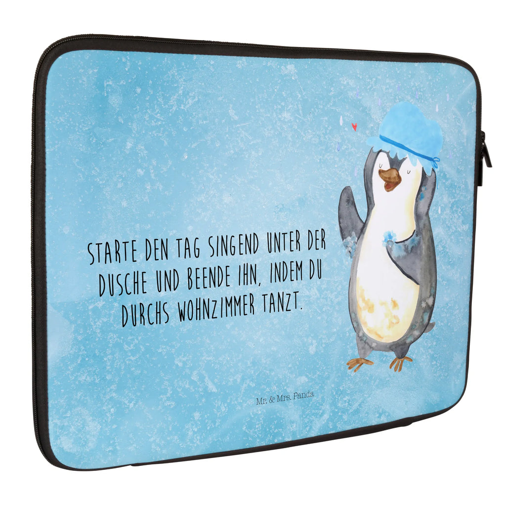 Notebook Tasche Pinguin Duschen Notebook Tasche, Laptop, Computertasche, Tasche, Notebook-Tasche, Notebook-Reisehülle, Notebook Schutz, Pinguin, Pinguine, Dusche, duschen, Lebensmotto, Motivation, Neustart, Neuanfang, glücklich sein