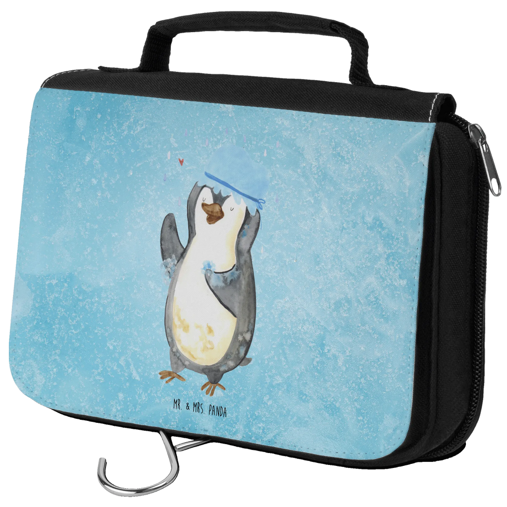 Kulturbeutel Pinguin Duschen Kulturbeutel, Zum Aufhängen, Waschtasche, Kosmetiktasche, Damen, Herren, Aufbewahrungstasche, Schminktasche, Kosmetikbeutel, Organizer, Kulturtasche, Schminkutensil, Pinguin, Pinguine, Dusche, duschen, Lebensmotto, Motivation, Neustart, Neuanfang, glücklich sein